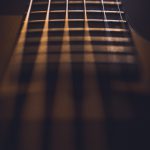 close-up photo of guitar strings