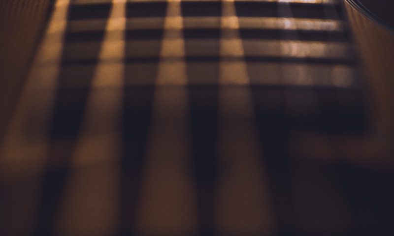 close-up photo of guitar strings
